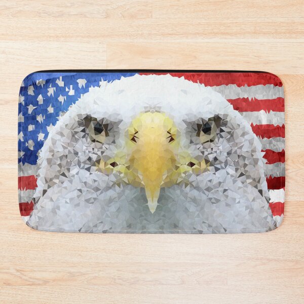 Artikelvorschau, Niedrige Polyart-amerikanische Weißkopfseeadler-USA-Flagge entworfen und verkauft von Leeloks.