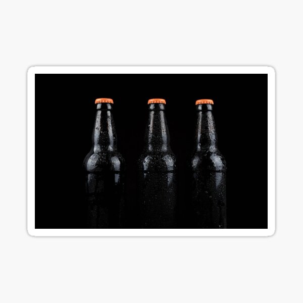 Bottles of beer with water droplets Sticker