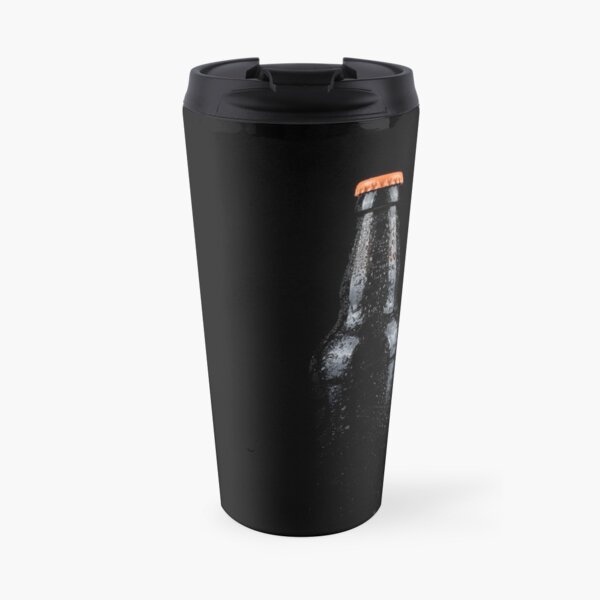 Bottle of beer with water droplets Travel Mug
