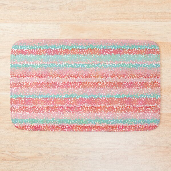 Item preview, Smudgy Painted Thin Stripes Pattern in Aqua and Coral Pink on White designed and sold by kierkegaard.