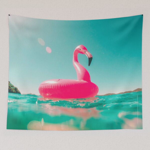 Item preview, Pink Flamingo Floater on Teal Water designed and sold by PPriess.
