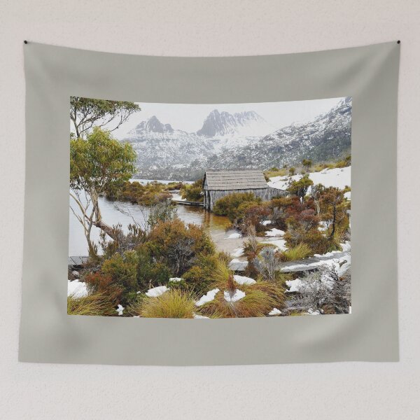 Item preview, Snowfall at The Boathouse, Dove Lake, Tasmania designed and sold by imaginethis.