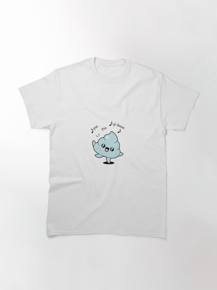 Aperçu 3 sur 7. T-shirt classique avec l'œuvre Citation poo et emoji caca créée et vendue par t335.