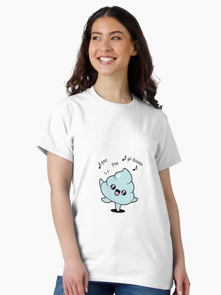 Aperçu 2 sur 7. T-shirt classique avec l'œuvre Citation poo et emoji caca créée et vendue par t335.