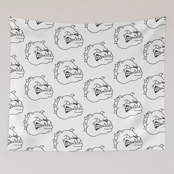 Item preview, white angry bulldog designed and sold by kevinmtshakaza.