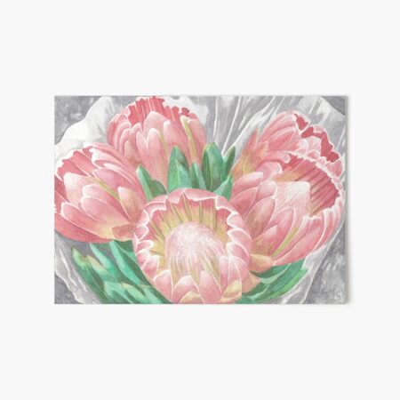 Pink Proteas Art Board Print