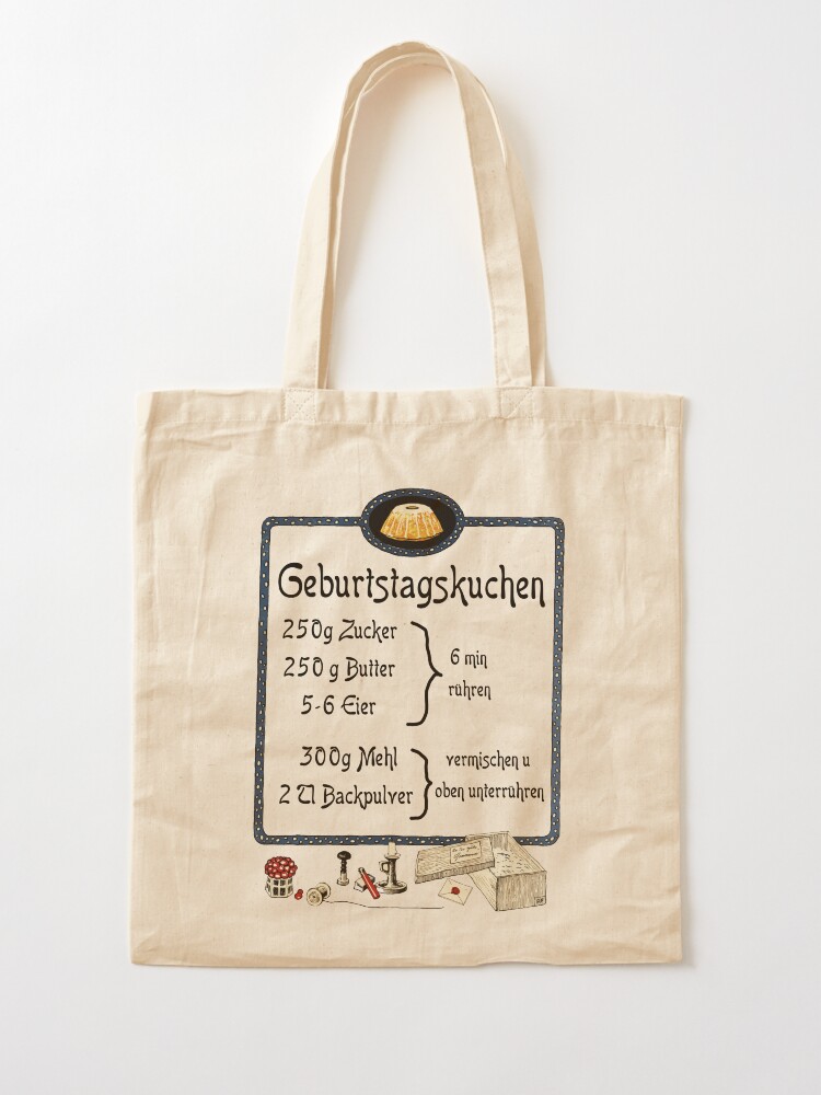 Alternate view of Proven sponge cake recipe, vintage gift for Valentine's Day, wedding, birthday. Tote Bag