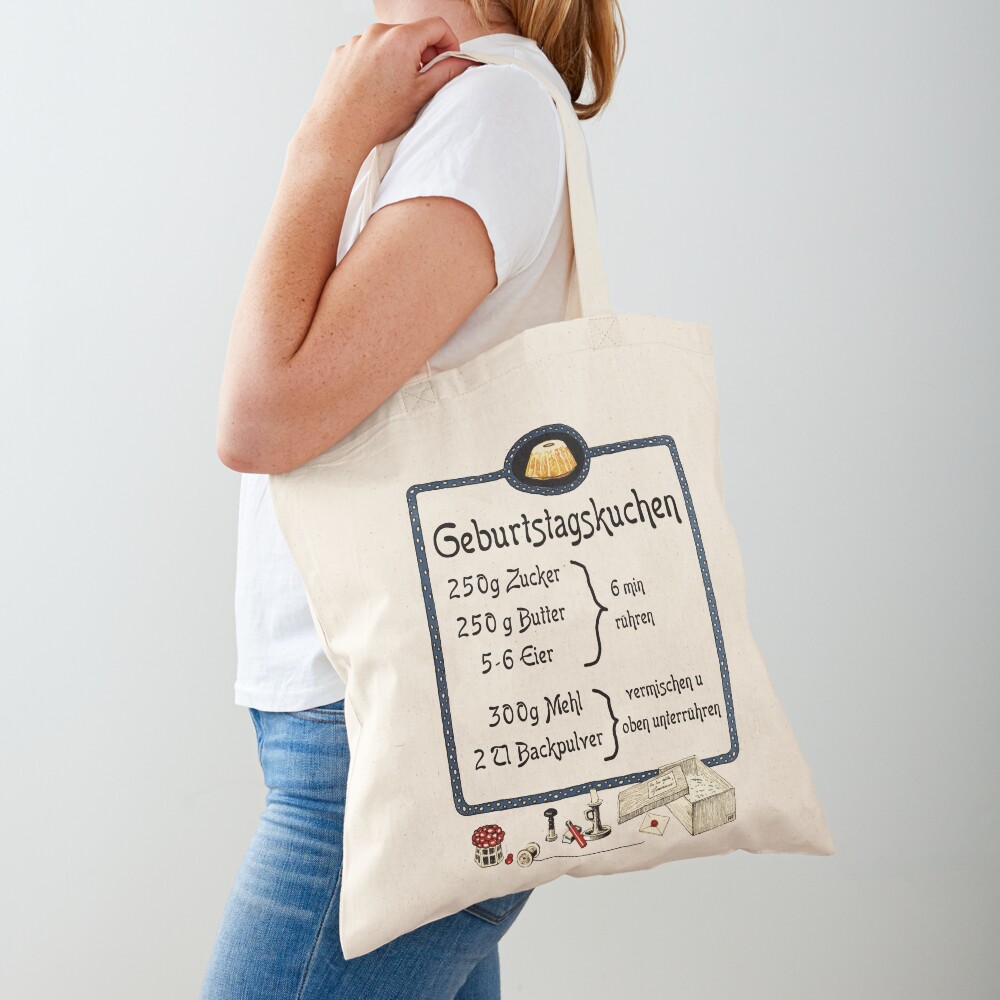 Proven sponge cake recipe, vintage gift for Valentine's Day, wedding, birthday. Tote Bag