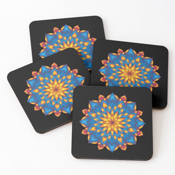Item preview, Mandala flower blue gold designed and sold by wolfgangrainer.