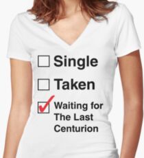 SINGLE TAKEN THE LAST CENTURION Women's Fitted V-Neck T-Shirt