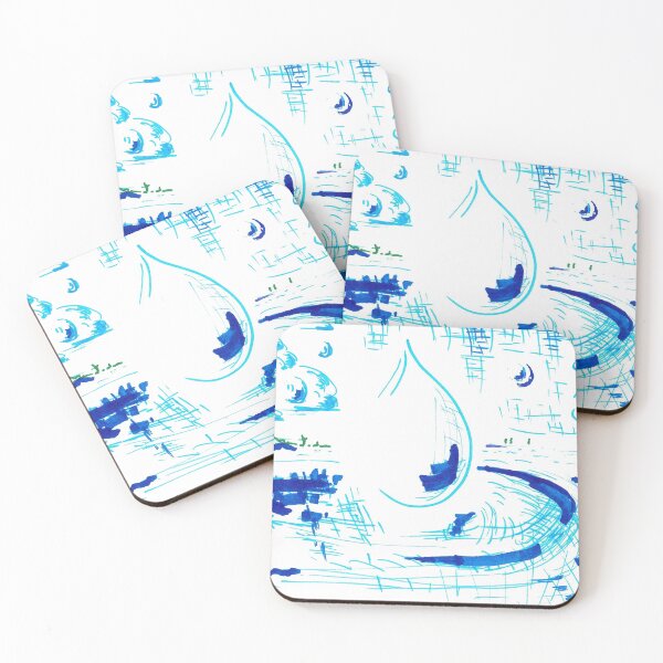 Item preview, Rain Drops Fall Into a Lake designed and sold by hajarsdeco.