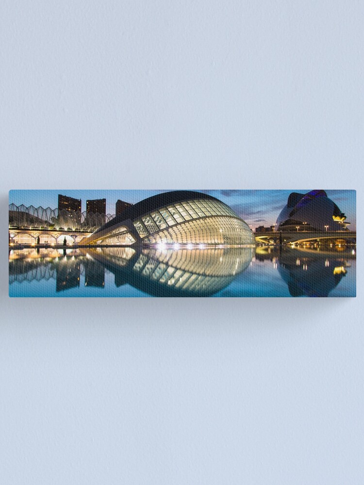 Vista alternativa de Lienzo Panorama nocturno de la Ciudad de las Artes y las Ciencias, Valencia, España