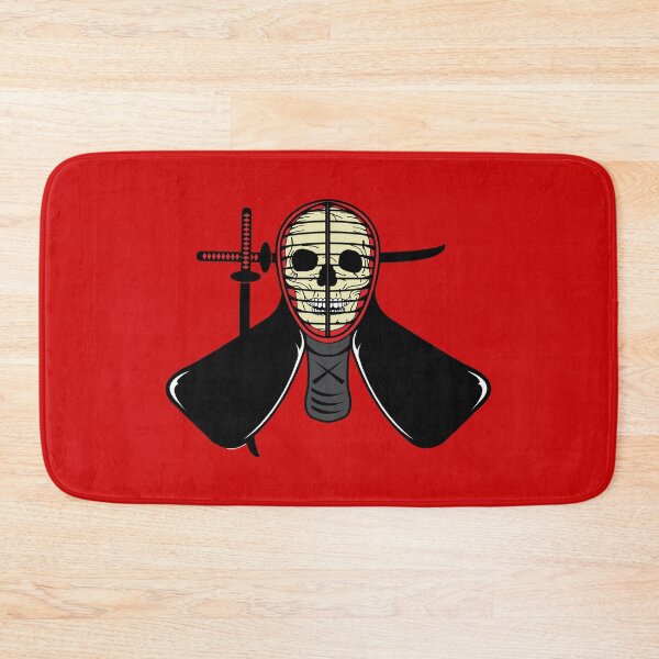 Item preview, Samurai Warrior Skull Wearing Japanese Kendo Mask designed and sold by HotHibiscus.