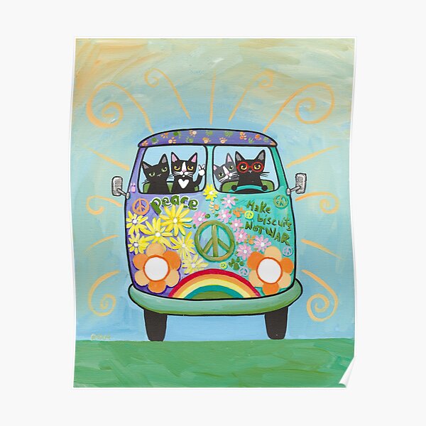 Peace and Love Hippie Road Trip Chats Poster