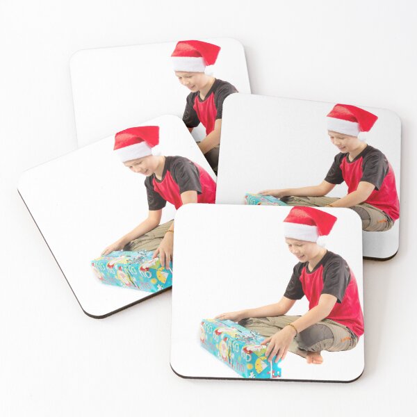 Item preview, Pre-teen boy with a christmas gift designed and sold by Ben Gingell.