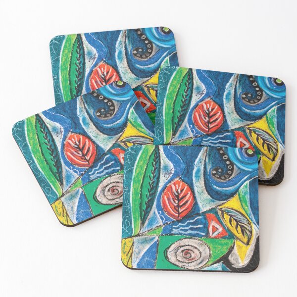 Item preview, Abstract Leaf Shapes on Wavy Background designed and sold by BBS ART.
