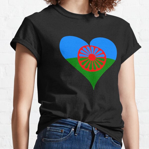 Bandera Gitana Heart Flag - International Romani Gypsy Flag Long Sleeve  T-Shirt