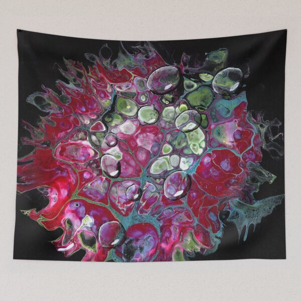 Item preview, "Amoeba with Bubbles" Enhanced Fluid Art Painting designed and sold by peonypours.