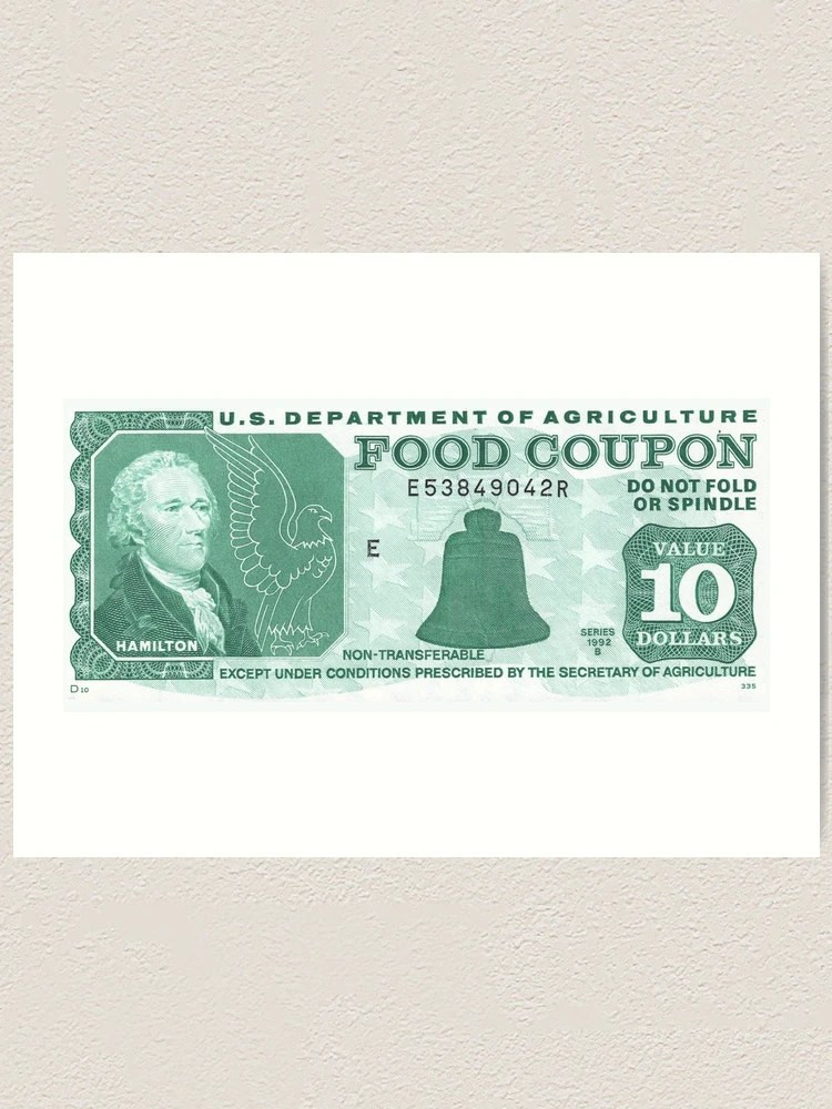 Retro Food Stamp 10 Art Print