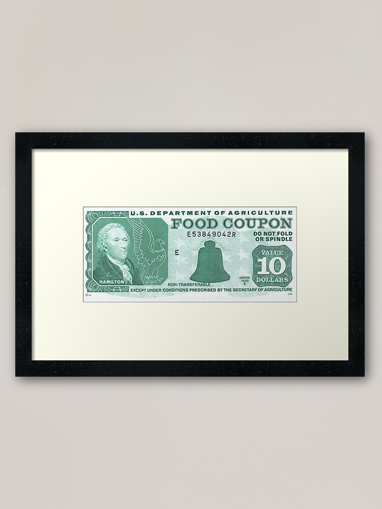 Retro Food Stamp 10 Framed Art Print