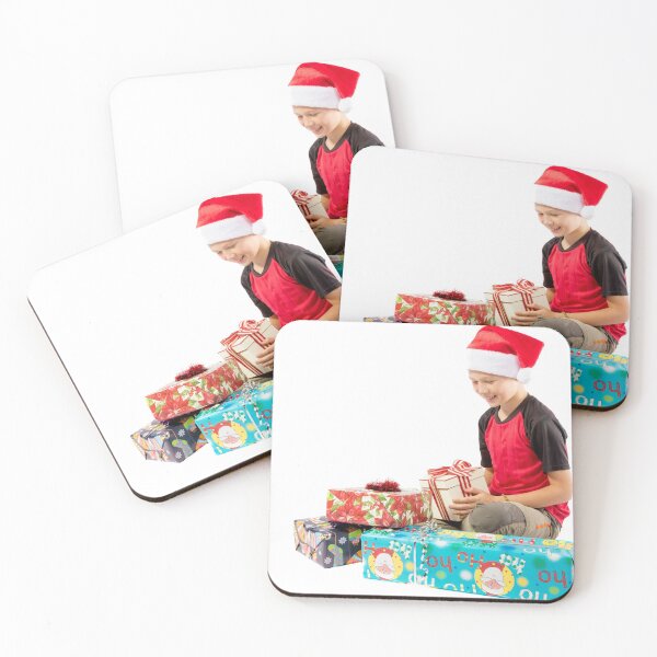 Item preview, Pre-teen boy with christmas gifts designed and sold by Ben Gingell.