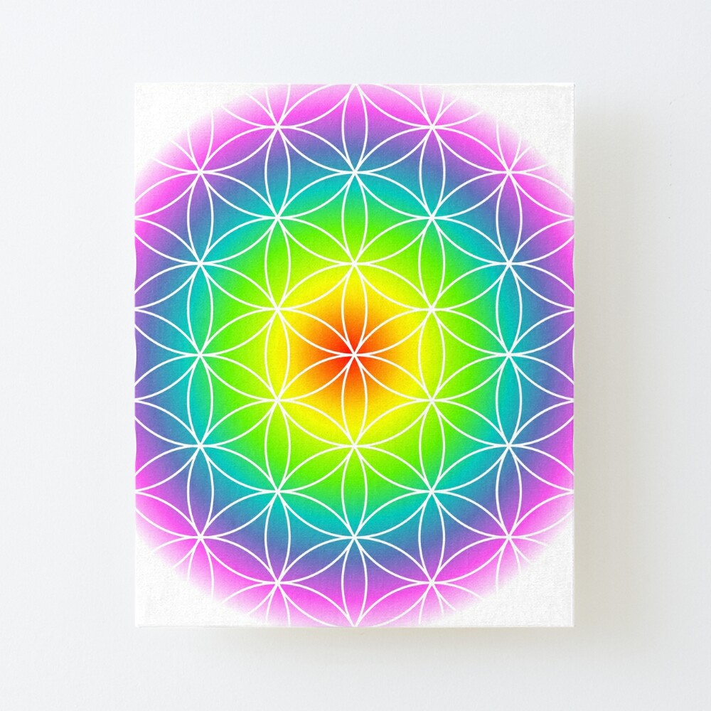 Flower Of Life Rainbow Colors Yoga Mat