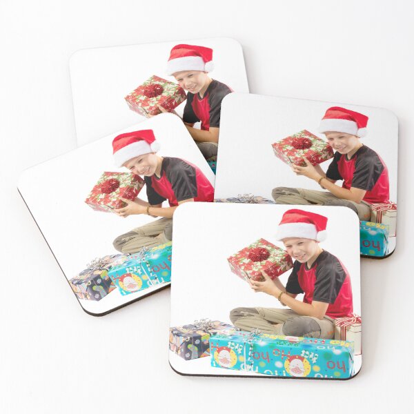 Item preview, Pre-teen boy with christmas gifts designed and sold by Ben Gingell.