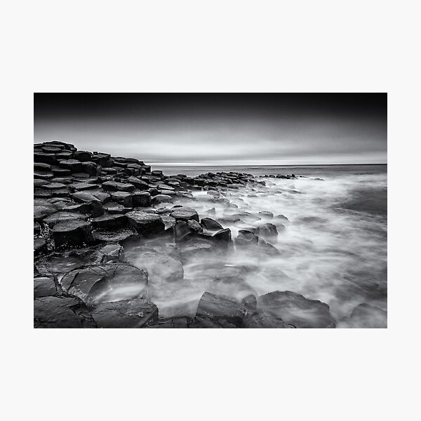 Giants Causeway Black and White Landscape Photography Ireland Photographic Print