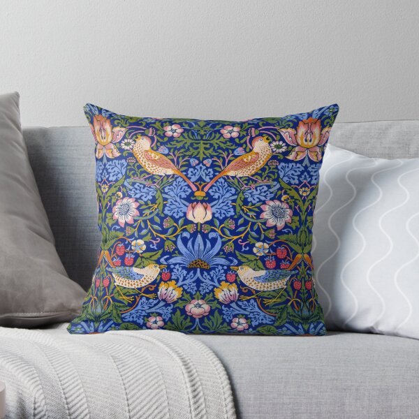 William Morris "The Strawberry Thief" 1. Throw Pillow