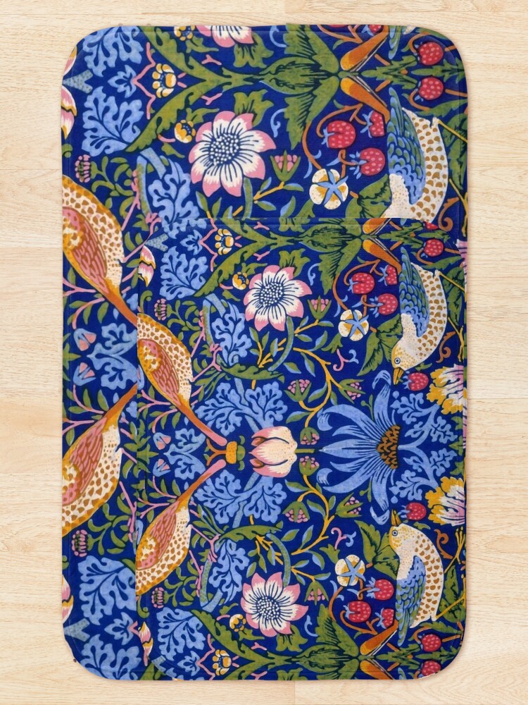 Alternate view of William Morris "The Strawberry Thief" 1. Bath Mat