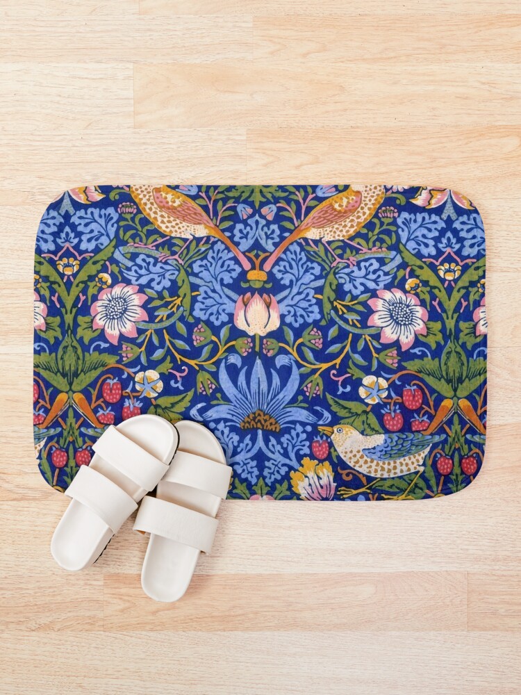 Alternate view of William Morris "The Strawberry Thief" 1. Bath Mat