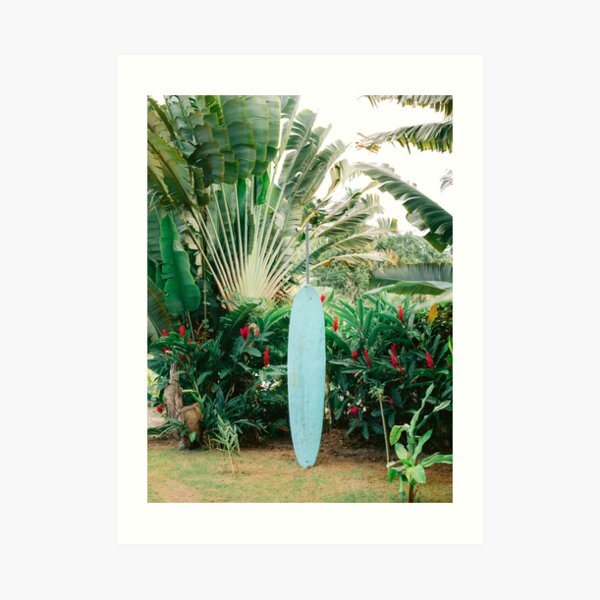 The blue surfboard | Travel photography print Art Print
