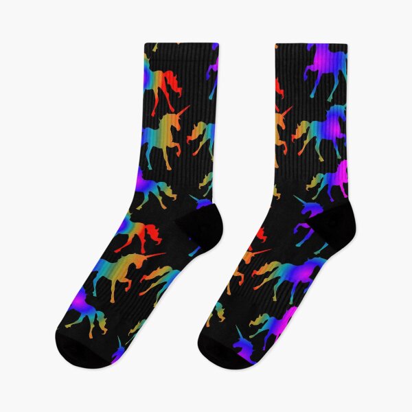 Item preview, Rainbow Unicorns on Black  designed and sold by Mandala108.
