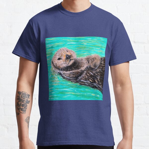Fluffy Sea Otter Painting Classic T-Shirt