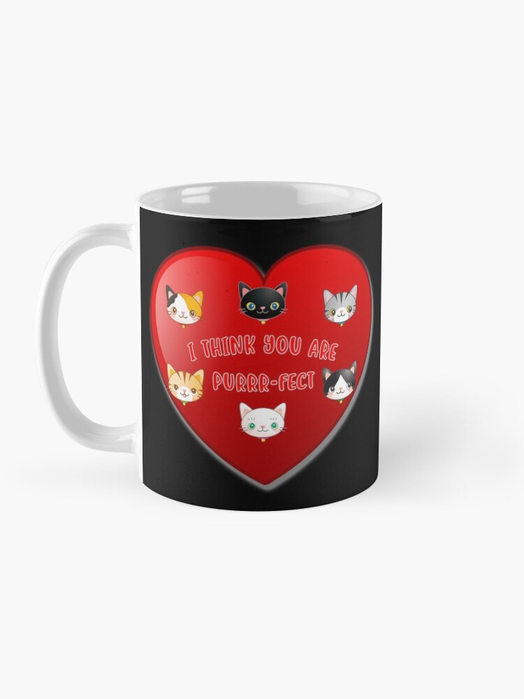 Alternate view of St Valentine Day Purr-fect Heart Alley Cat Pet Pun. Mug