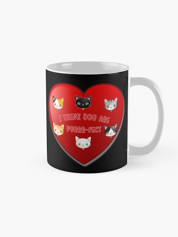 Alternate view of St Valentine Day Purr-fect Heart Alley Cat Pet Pun. Mug