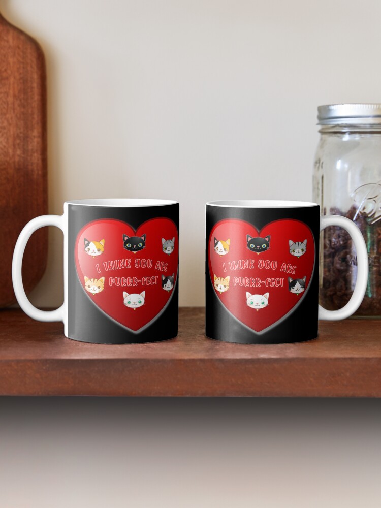 Alternate view of St Valentine Day Purr-fect Heart Alley Cat Pet Pun. Mug