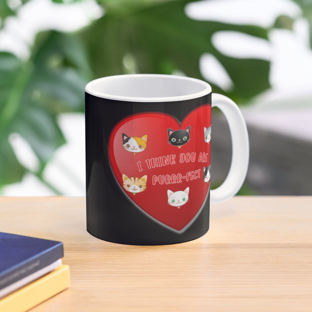St Valentine Day Purr-fect Heart Alley Cat Pet Pun. Mug