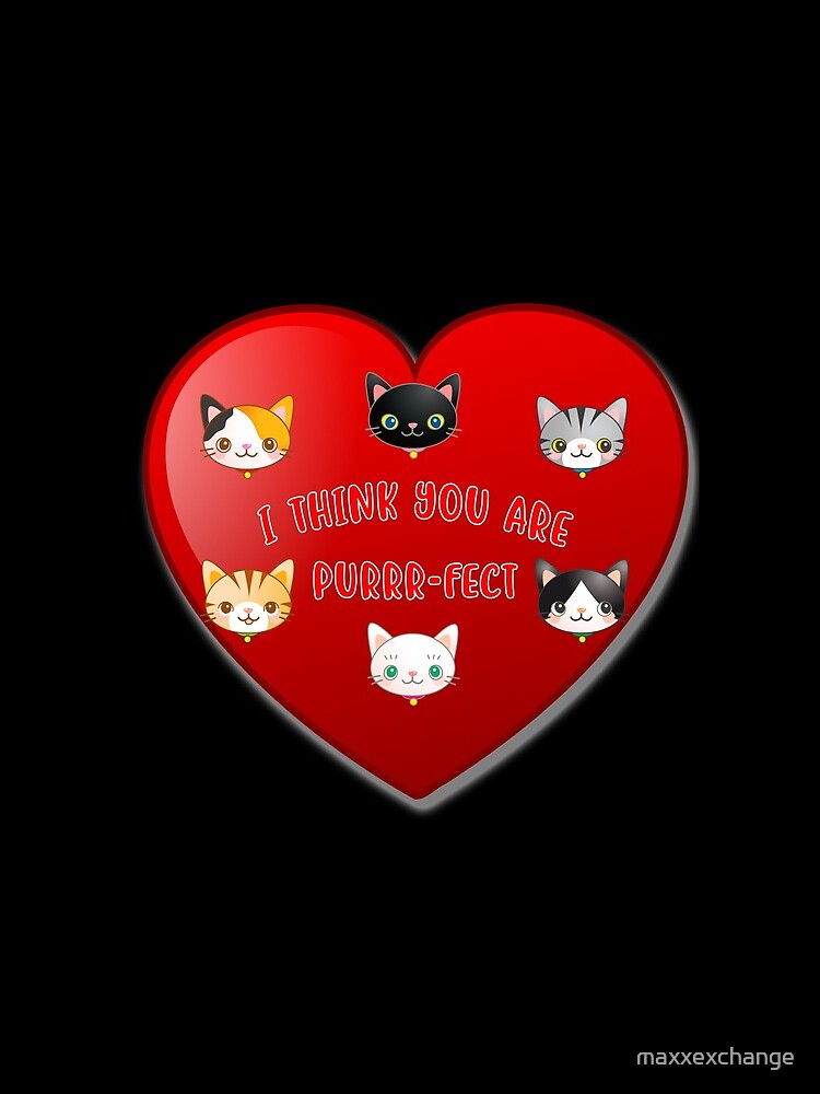 St Valentine Day Purr-fect Heart Alley Cat Pet Pun. by maxxexchange