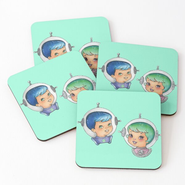 Item preview, Retro Vintage Space Boy and Girl designed and sold by ComicKitsch.