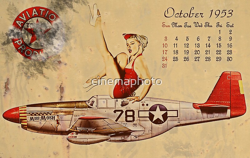 Aviation Vintage Retro Pinup By Cinemaphoto Redbubble