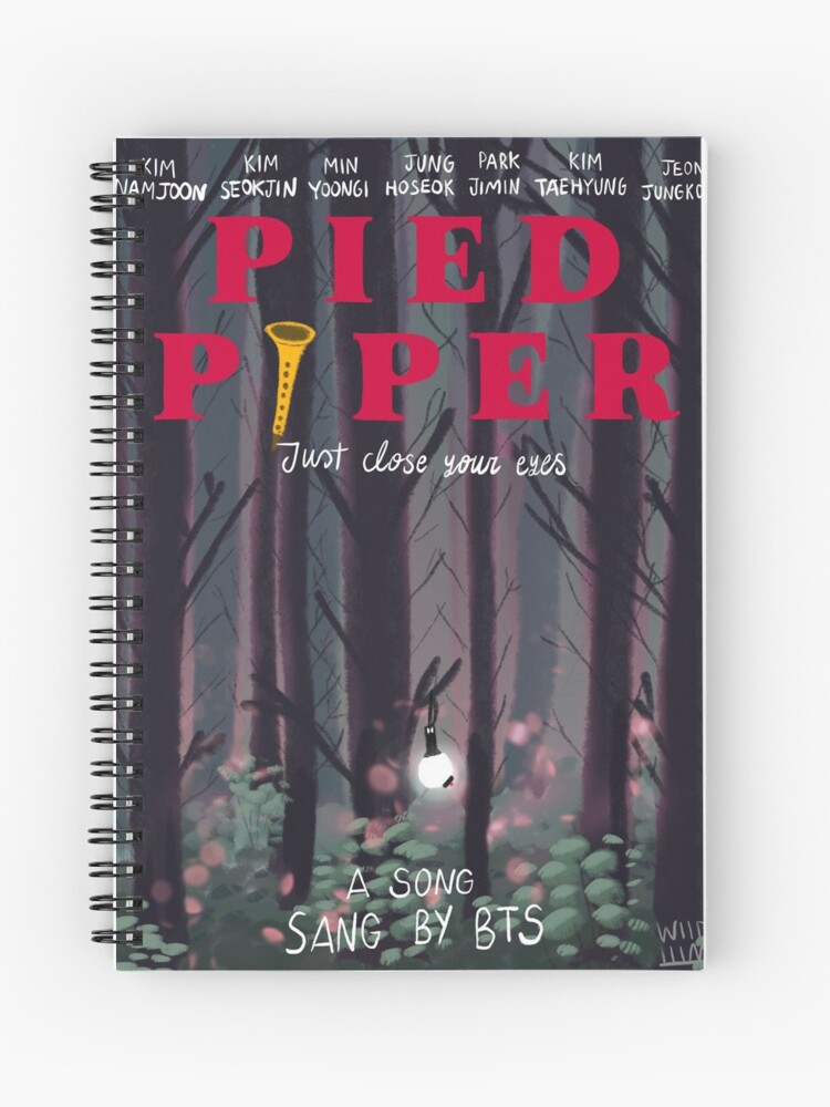 Pied Piper By Bts Spiral Notebook By Wildlilas Redbubble - bts pied piper roblox id