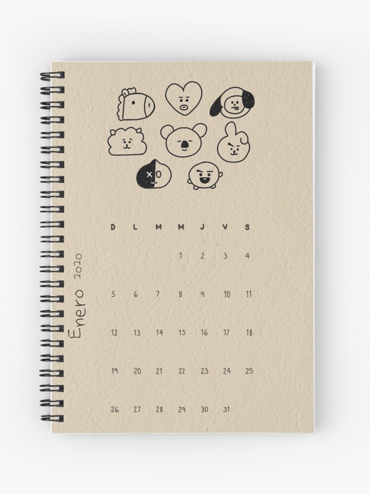Cuaderno de espiral «Calendario 2020 BTS» de Roluv | Redbubble