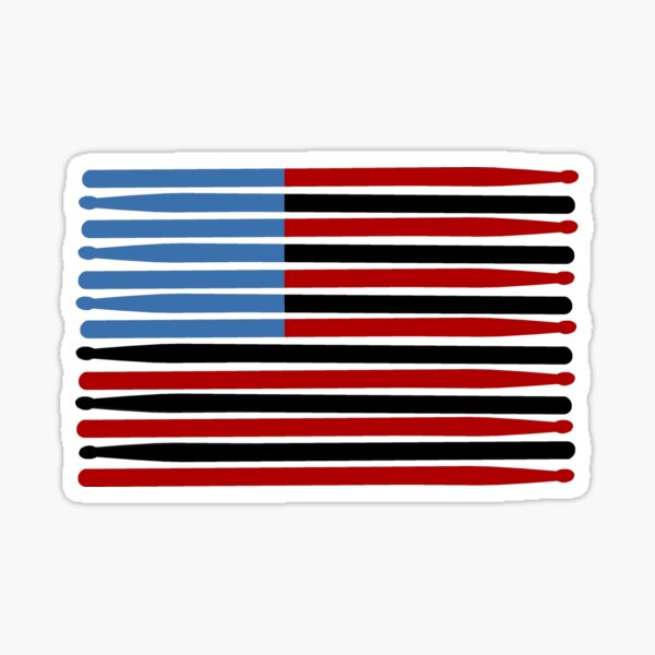 Drum Stick American Flag Sticker