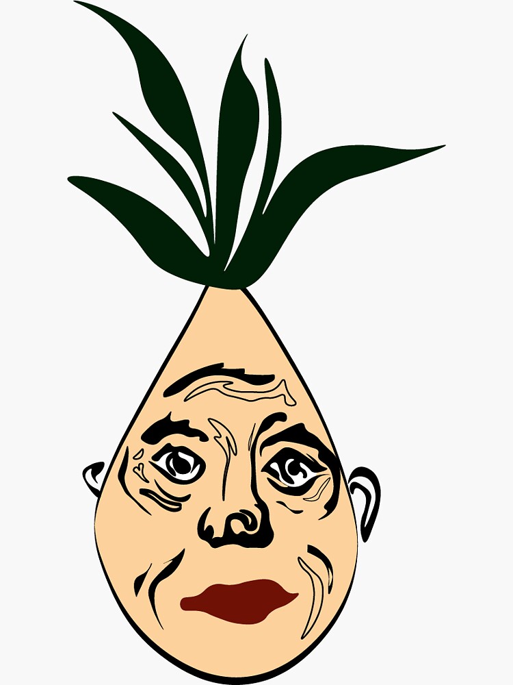"realistic onion head face" Sticker by annaduncanart Redbubble