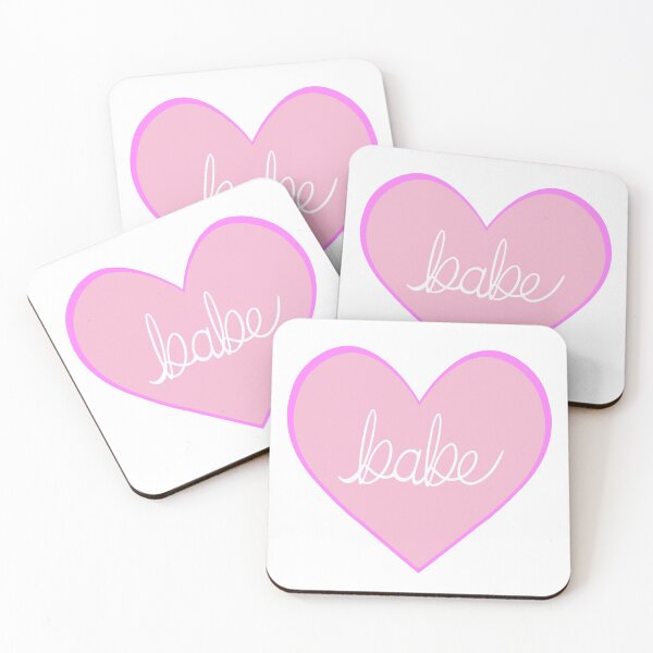 Item preview, Babe - Cute Pink and White Heart Print designed and sold by Aryeh Studio.