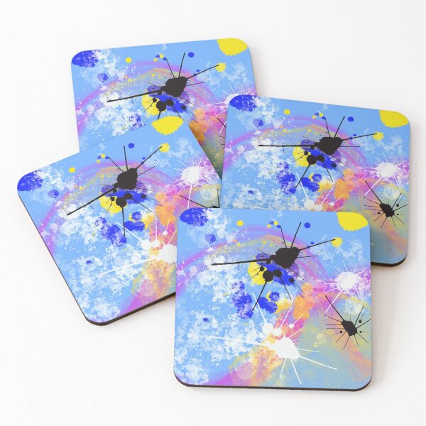 Item preview, "Sunshine Spiders" - Blue, Pink, & Yellow Abstract Digital Painting Artwork designed and sold by Caroline Conlon.