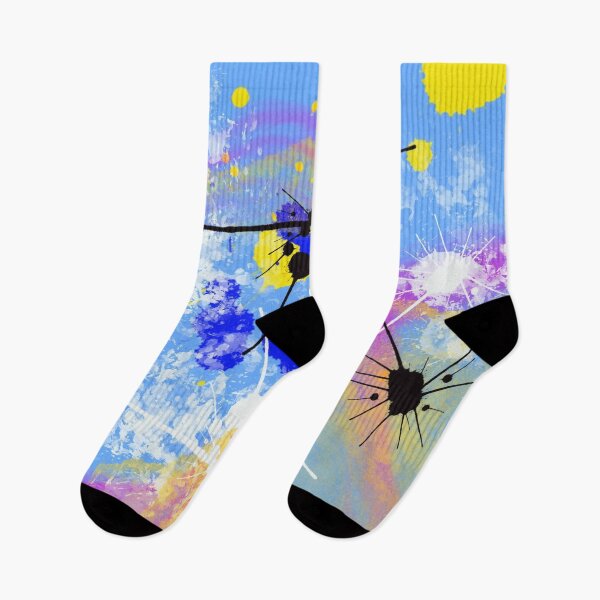 Item preview, "Sunshine Spiders" - Blue, Pink, & Yellow Abstract Digital Painting Artwork designed and sold by Caroline Conlon.