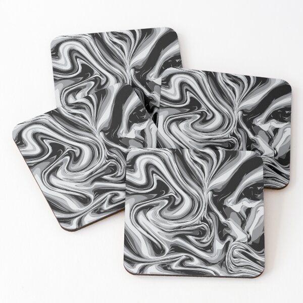 Item preview, Black and white liquid marble texture pattern. designed and sold by MrazTees.