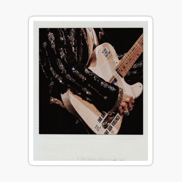 Pegatina Harry Styles LGBT BLM Guitarra Polaroid Pegatina brillante